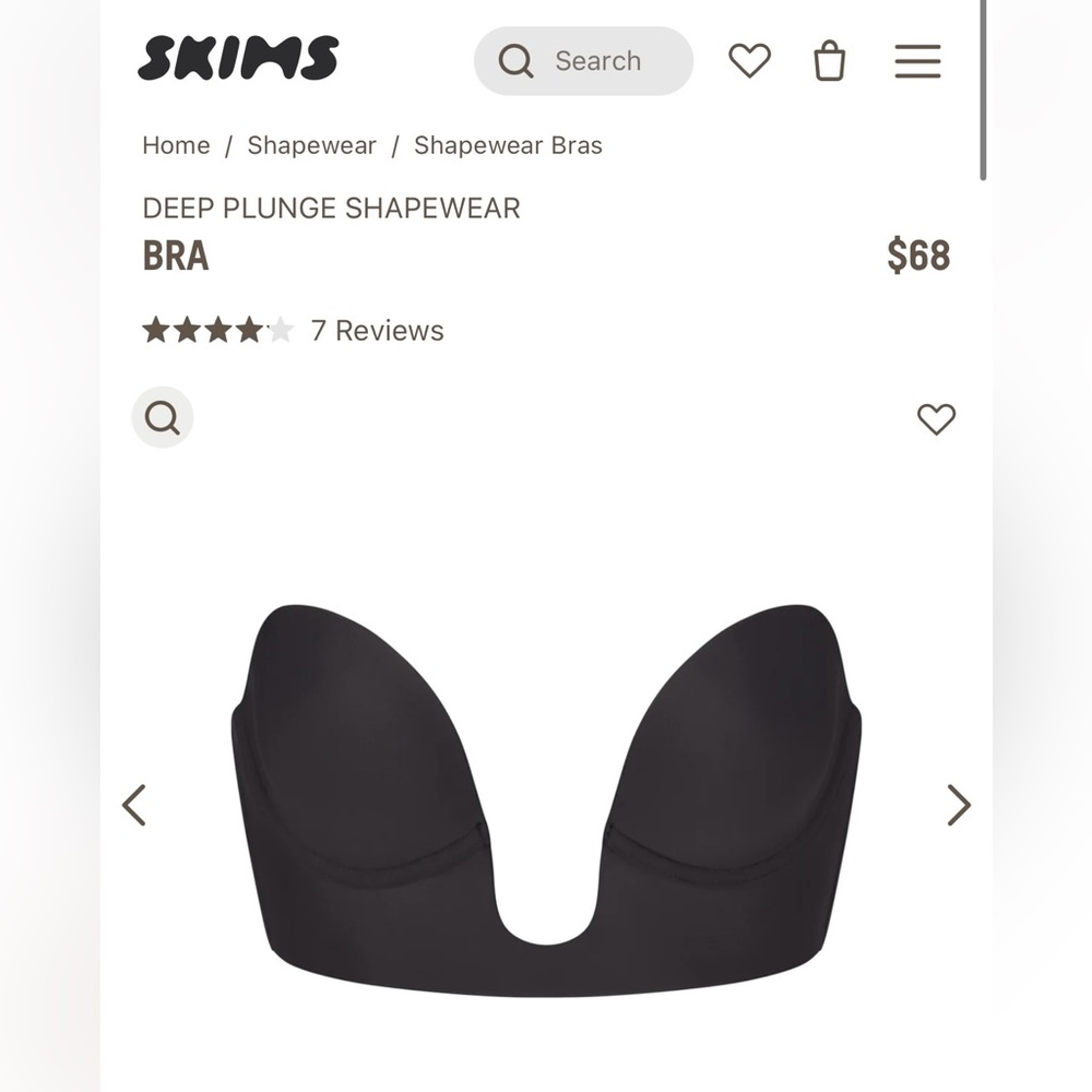 SKIMS deep plunge shapewear.
